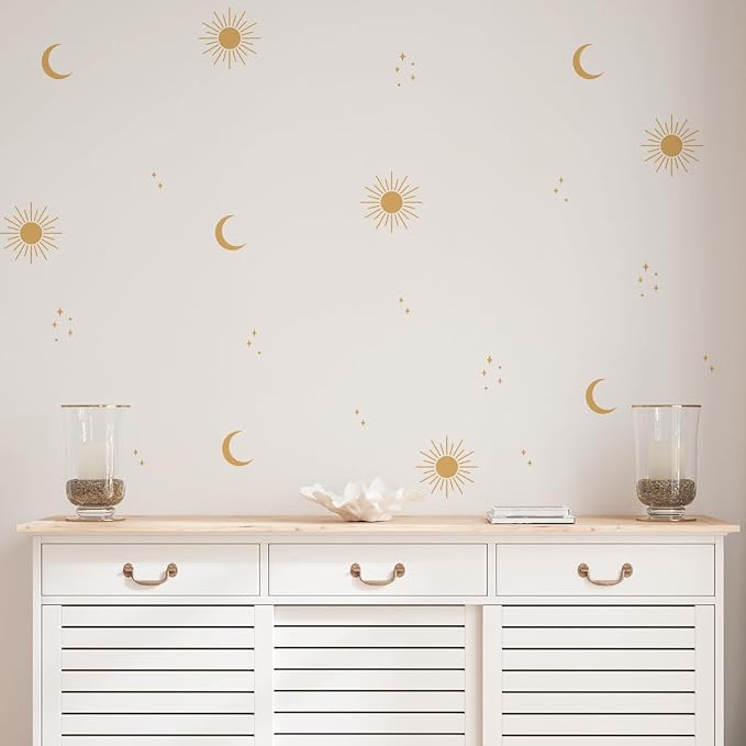 Boho Wall Stickers Girls Bedroom Removable Wall Decals Nursery Kids Room Decor Vinyl Murals DIY Cute Decorations 6 Sheets - Image 2