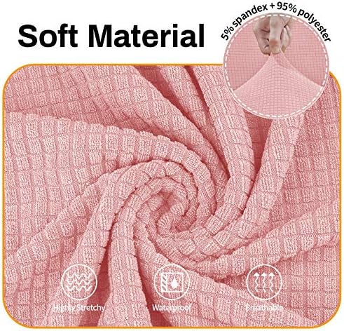 Asnomy Stretch Couch Covers for Sofa Washable, 3 Cushion Couch,Pink - Image 3