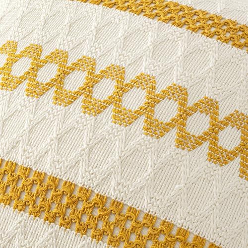 MIULEE Set of 2 Mustard Yellow Decorative Lumbar Pillow Covers 12x20 Inch - Image 4