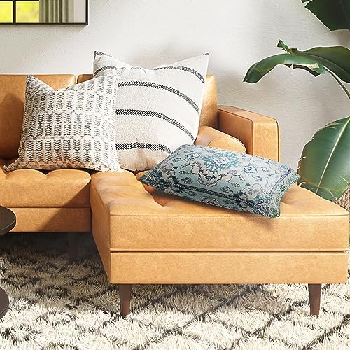 Snycler Boho Throw Pillow Covers 12x20 inch Set of 2 Teal Blue Boho Rug Carpet Double Sided Pattern Cotton Soft Pillow Case Cushion Cover Pillowcase for Couch Sofa Bed Decorative - Image 5