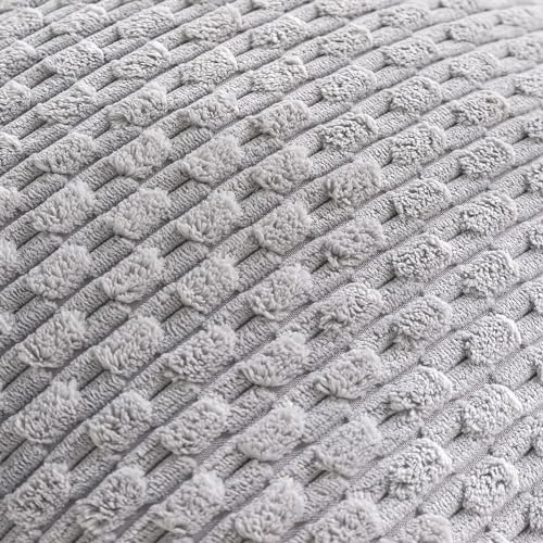 Set of 4 Neutral Decorative Throw Pillow Covers 18x18 Inch Corduroy Pillow Covers for Bed Couch Sofa Living Room Soft Square Cushion Cases (Pack of 2) - Image 5