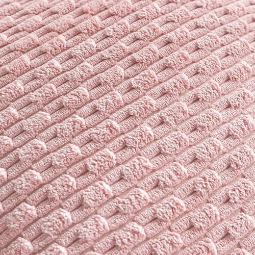 Set of 4 Light Pink Decorative Throw Pillow Covers 12x20 Inch Corduroy Pillow Covers for Bed Couch Sofa Living Room Soft Cushion Cases - Image 6