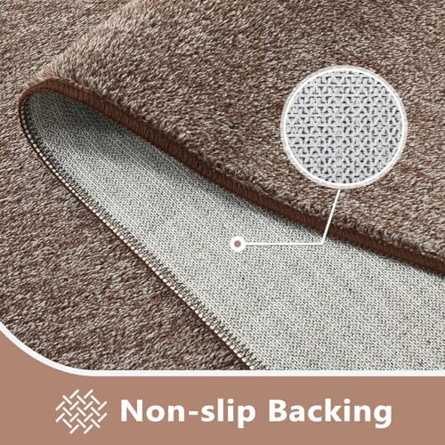 8x10 Large Brown/White Area Rug Non-Slip Washable for Living Room Bedroom - Image 4