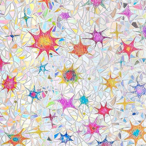 ADD.HERES Rainbow Window Privacy Film, Stained Glass Cling, 17.5" x 78.7" - Image 2