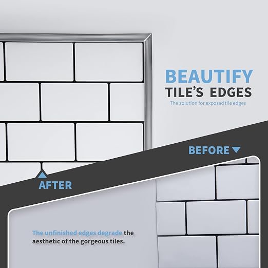 Art3d 30 ft Peel and Stick Flexible Vinyl Molding Trim, Stainless Steel - Image 3