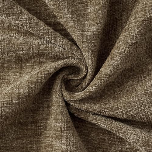 MIULEE Soft Chenille Fall Throw Pillow Covers Coffee 18x18 Inch Pack of 2 - Image 2