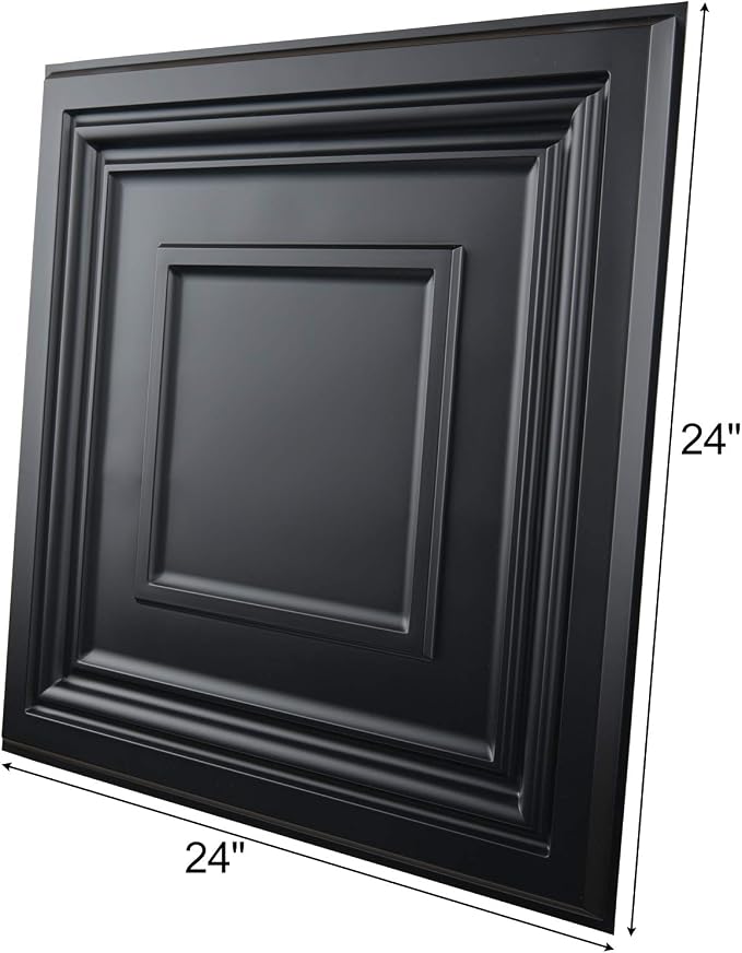 Art3d 24" x 24" (Pack of 12) Wall Panel Modern, Black - Image 3