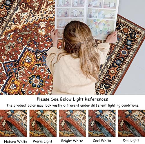 Moynesa Ultra-Thin Washable Area Rug - 2x3 Small Kitchen Rug for Entryway Mat, Oriental Non-Slip Non-Shedding Indoor Floor Carpet for Bathroom Sink Bedroom Living Room Coffee Table Hardwood Floors - Image 6