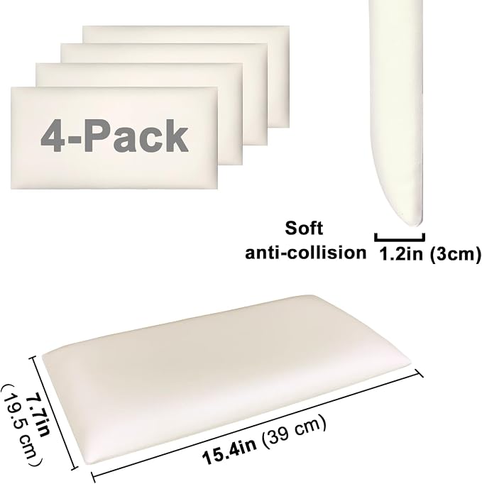 YU LI 3DH 3D Anti-Collision Wall Padding for Kids Self-Adhesive 4PCS Grey headboard Panels for Wall Peel and Stick headboard - Image 3