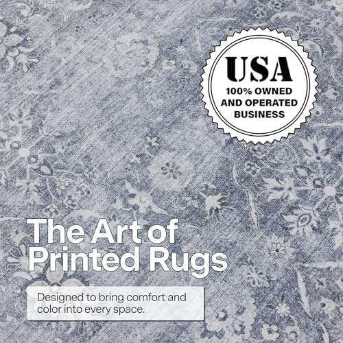 ReaLife Rugs Machine Washable Area Rug Runner - Living Room Bedroom Bathroom Kitchen Entryway Office - Padded Low Pile Stain Resistant Premium - Boho Farmhouse Vintage - Noor - Silver Ivory 3' x 5' - Image 4