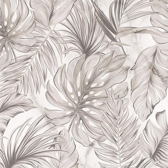 Boho Sand Monstera Leaf Abstract Plants Modern Peel and Stick Wallpaper Wall Decor Self Adhesive Wall Paper Stick on Easy Peel Off Contact for Renter Apartment by VistaPalette