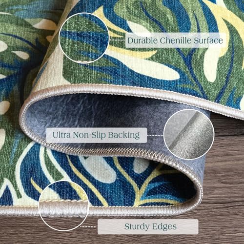 3x5 Monstera Entry Rug Washable Indoor Outdoor Mats for Front Door - Image 2