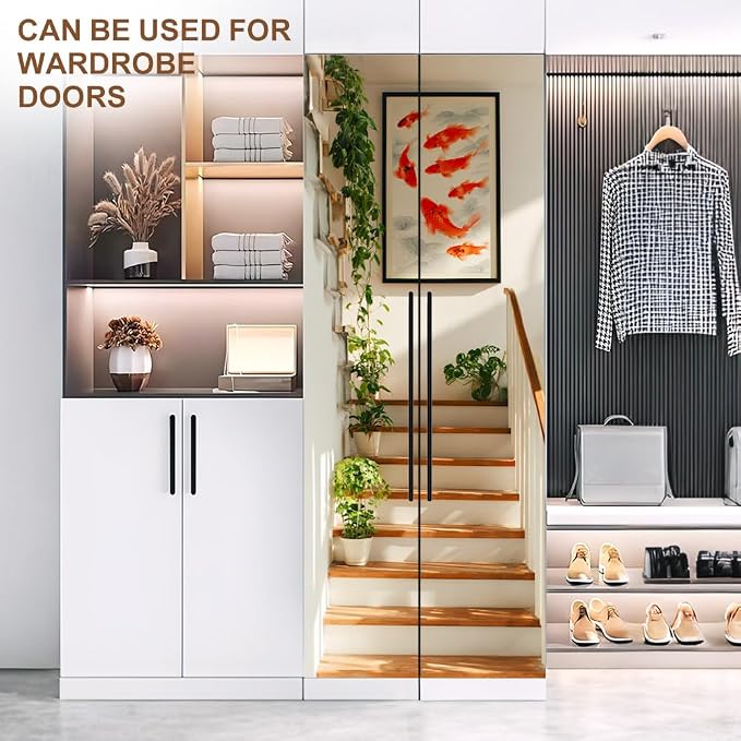 Koi Stairway Door Mural, Botanical Modern Steps Door Cover | Waterproof PVC, 30.3" W x 78.7" L; koi stairway design for bedroom, hallway, entryway or office doors. - Image 7