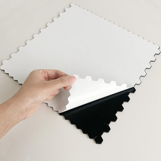 Select 5 Pack Hexagon Peel and Stick Backsplash Tiles, Brushed Black | Self Adhesive Metal Backsplash Stick On Aluminum Tiles for Kitchen Bathroom, 12” x 12” Wall Tiles w/10 Edge Pieces - Image 6