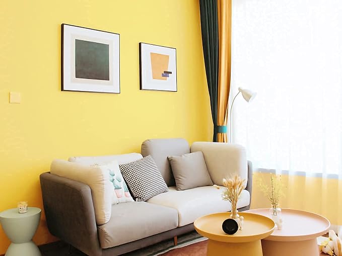 Dimoon 118''x17.7'' Yellow Peel and Stick Wallpaper Contact Paper Modern Self Adhesive Wall Paper Removable Renter Friendly Textured Solid Color Shelf Cabinet Vinyl Roll (118''x17.7'',Yellow) - Image 5