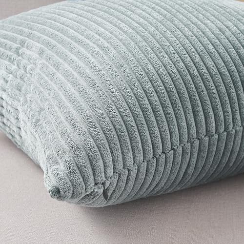 Topfinel BlueGray Throw Pillow Covers 24x24 Inch Set of 4,Soft Accent Corduroy Decorative Cushion Cover,Square Modern Pillow Case for Beach,Patio,Balcony,Living Room,Summer Gradient Shams Home Decor - Image 5