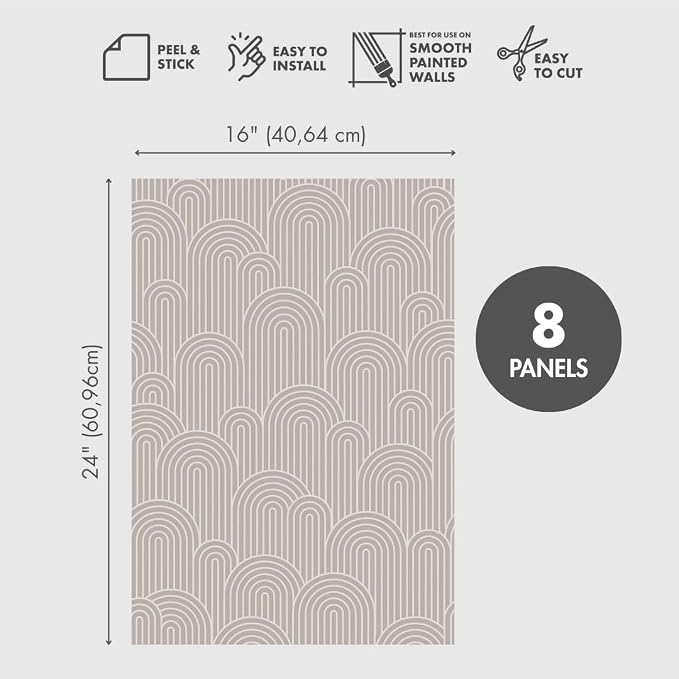 Peel and Stick Wallpaper Panels, Embrace Your Curves, 8-Pack | 16 x 24 in panel size; Covers up to 21.33 sq ft; Vinyl peel & stick; Great for walls, shelves & cabinets. - Image 2
