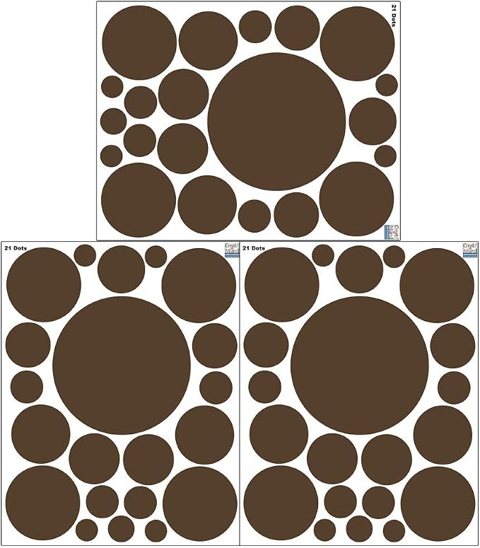 Brown Polka Dot Wall Decals, Room Decor Stickers (Brown) - Image 7