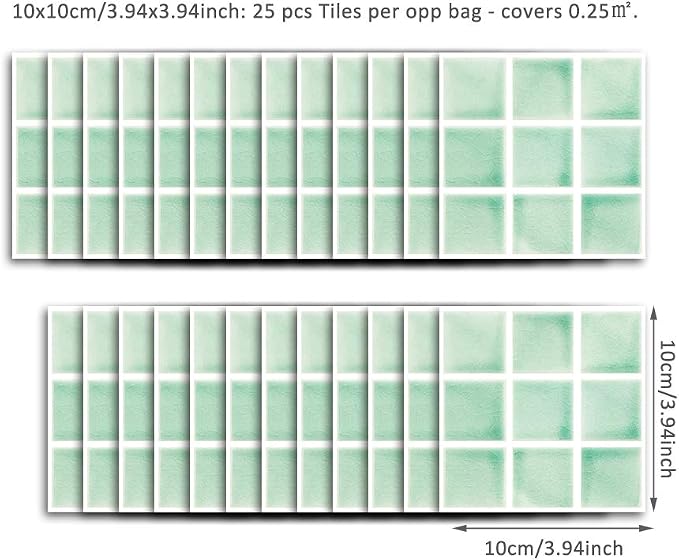 Alwayspon 25 Pcs Self-Adhesive Decals for Home Decor, Peel and Stick Wall Tile Stickers, Water-Proof for Kitchen Bathroom, 4x4inch - Image 6