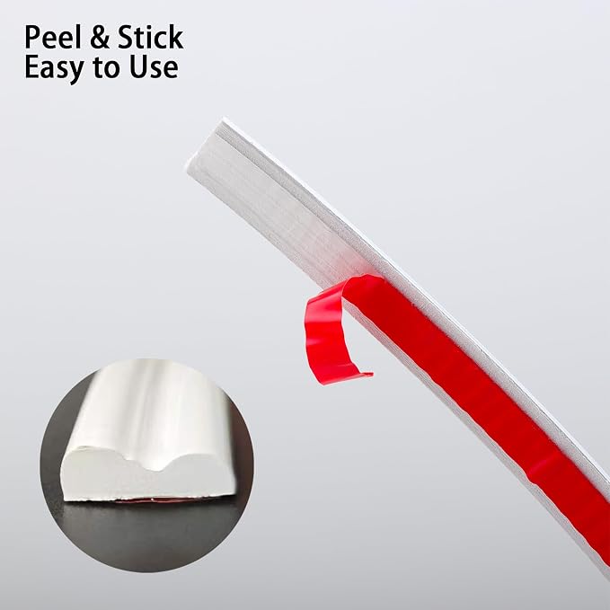 TriMold Peel and Stick Chair Rail Molding, Self-Adhesive Wall Trim for Home Decoration & Wall Protection, 3m x 23mm - Image 2