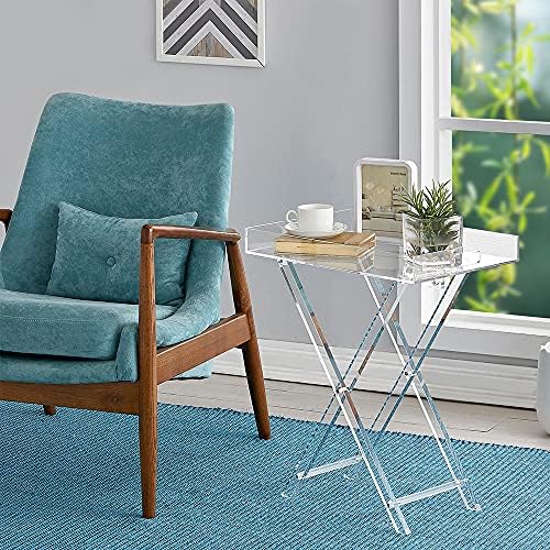 Clear Acrylic Folding Tray Side Table, Lucite Small End Table - Image 5