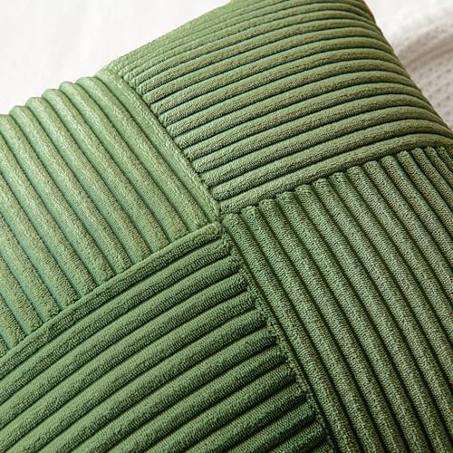 MIULEE Moss Green Decorative Euro Sham Pillow Covers 24x24 Inch 2 Pack - Image 2