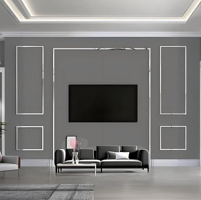 Mirror Acrylic Trim Roll, Peel and Stick Self Adhesive Wall Molding Strips – 5 Rolls x 4 FT (Total 20 FT), 1.6 Inch Wide Flexible Mirror Tape for Wall Paneling (Silver Mirror, 4 FT x 1.6 in) - Image 5