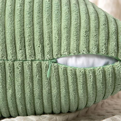 MIULEE Sage Green Decorative Throw Pillow Covers for Couch 18x18 Inch - Image 3