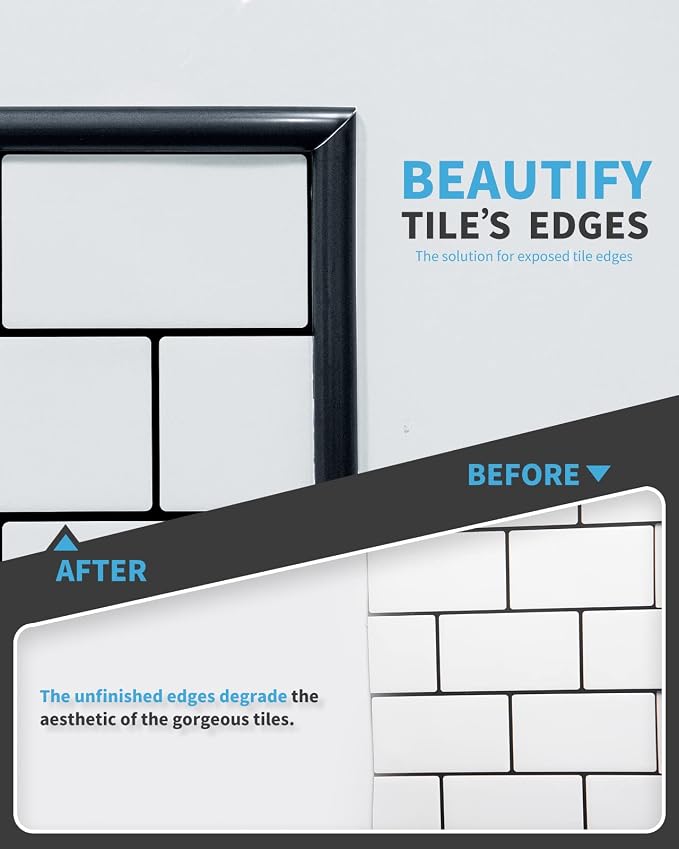 Art3d 25 ft Peel and Stick Tile Edge Trim, Backsplash Corner Decor, Black - Image 2
