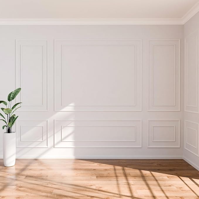 Pangda 3 Set Peel and Stick Wall Molding Kit Panel, 31x63in+78x63in | Premade, Wainscoting Accent Panel, Wall Moulding Kit, 3D, for Interior and Outer Layer, Ready to Assemble, Accent Molding - Image 5