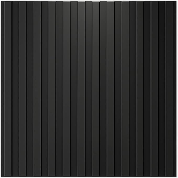 Art3d 3D Fluted Textured Slat Wall Panels, 19.7 x 19.7 in, 12-Pack, Black | PVC, Waterproof, Scratch Proof, Wipeable, Break-Proof, Ideal for Home, Office and Commercial Spaces - Image 2
