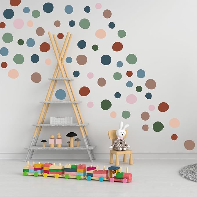 300 Pcs Unique Removable Boho Earth Tone Dot Vinyl Wall Decals Set | 10 Sheets Waterproof Peel & Stick Matte Circle Stickers for Bedroom, Living Room & Accent Wall Decor(Mixed Size 1.2–2 in) - Image 7