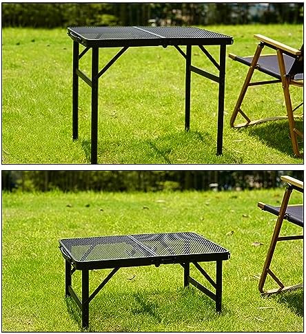 Small Folding Table for Camping Picnic Grill,Garden BBQ Side Table-Portable Lightweight,Compact,Height Adjustable Patio Outdoor Table with Carry Bag - Image 3