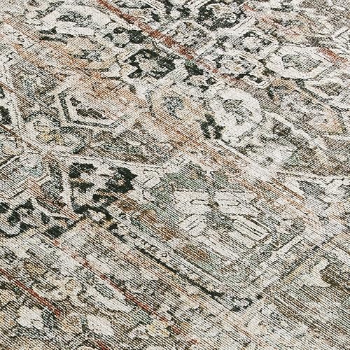 ReaLife Rugs Machine Washable Area Rug Runner - Living Room Bedroom Bathroom Kitchen Entryway Office - Padded Low Pile Stain Resistant Premium - Boho Farmhouse Vintage - Lyle - Brown 2'6" x 8' - Image 2