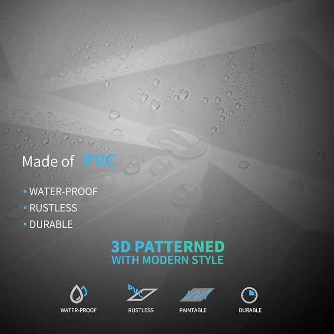 Art3d 3D Wall Panels 100 Pack, 11.8" x 11.8" (97 Sq.ft) PVC Wall Panels - Glue Up Panels Wall Decor for Living Room, Bedroom, Office, White - Image 5