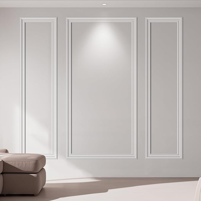 Art3dwallpanels Peel and Stick Wall Molding 3 Pcs Wainscoting Decor Kit | Ready to Assemble, Wainscoting Panels, Interior Wall Décor Living Room Bedroom, Installed with Glue, 3 Frames by Art3dwallpanels