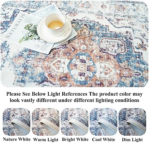 4x12 Wide Hallway Runner Rug: Vintage Washable Soft Runners for Living Room Bedroom Water Resistant Carpet with Non-Slip Backing for Entry Kitchen Dining Room Thin Bathroom Floor Mat(Brick,4x12) - Image 5