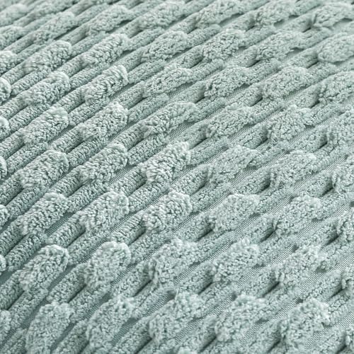 Set of 4 Aqua Decorative Throw Pillow Covers 18x18 Inch Corduroy Pillow Covers for Bed Couch Sofa Living Room Soft Square Cushion Cases - Image 6