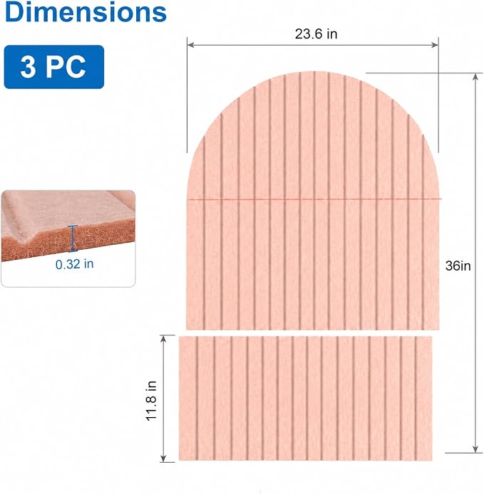 Large Arched Felt Bulletin Board, Sized 36" x 24" for Office & Wall Decor – 6 Customizable Adhesive Tiles with Pins are Perfect to Display Your Photos (Pink) - Image 2