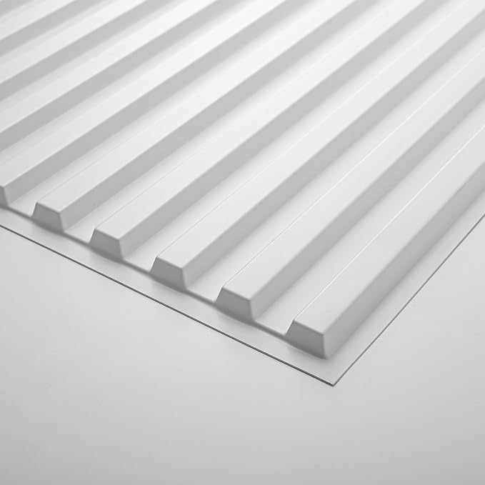 Art3d Fluted Slat 3D Wall Panels, Drop Ceiling Tiles, 6-Pack, White | 24" x 48" , Lightweight, Break-Proof, Compatible with Grid System, Ideal for Home, Commercial Spaces - Image 8