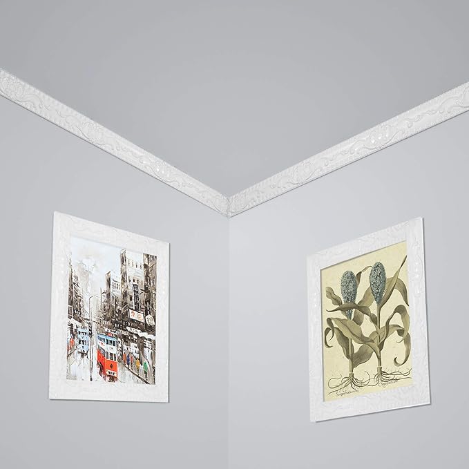 NeatiEase Flexible Molding Trim Wall Trim Self Adhesive, 16.4 Feet Peel and Stick Mirror Frame Border, Waterproof Bathroom Decor, Home Decor (White) - Image 7