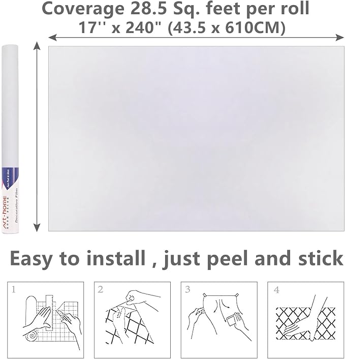 Arthome 23.6"x200" White Contact Paper, Peel and Stick Matte Wallpaper, Self Adhesive Decorative Vinyl Paper for Countertop, Cabinet, Table, Shelves, Furniture Renovate and Wall Covering Decoration - Image 7