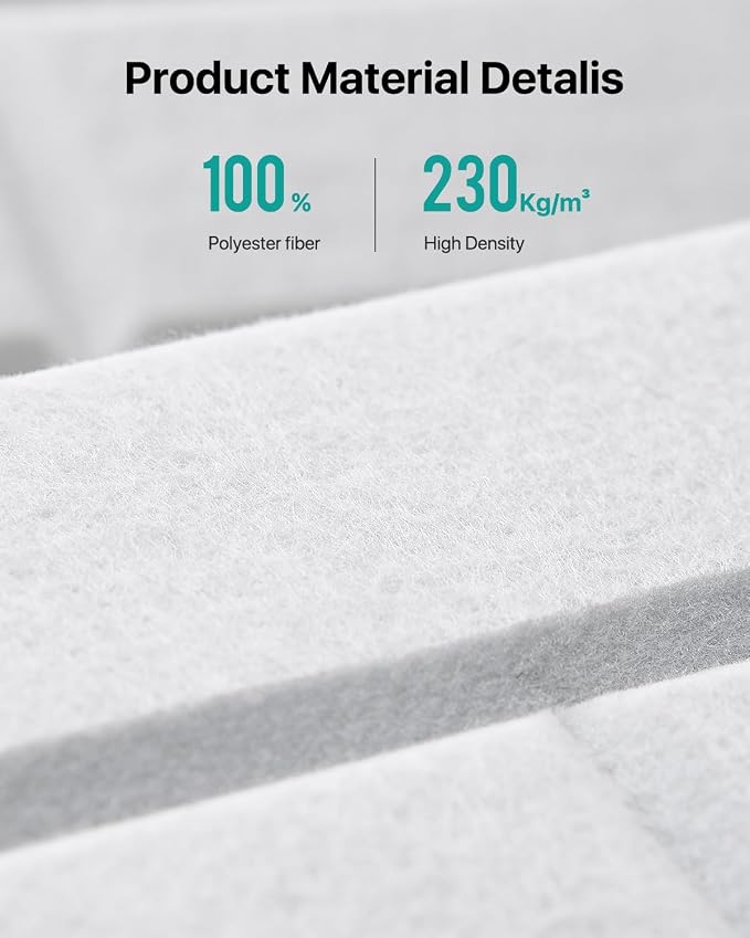 Soundsbay Acoustic Panels Self Adhesive, 12 Pack High Density Sound Proof Foam Panels for Walls, 12" X 12" X 0.4" Soundproof Wall Panels, Brick Acoustic Wall Panels for Home, Ceiling White | Covers 11.6 sq ft, 150kg/m³ High-Density Polyester, Soundproo... - Image 3