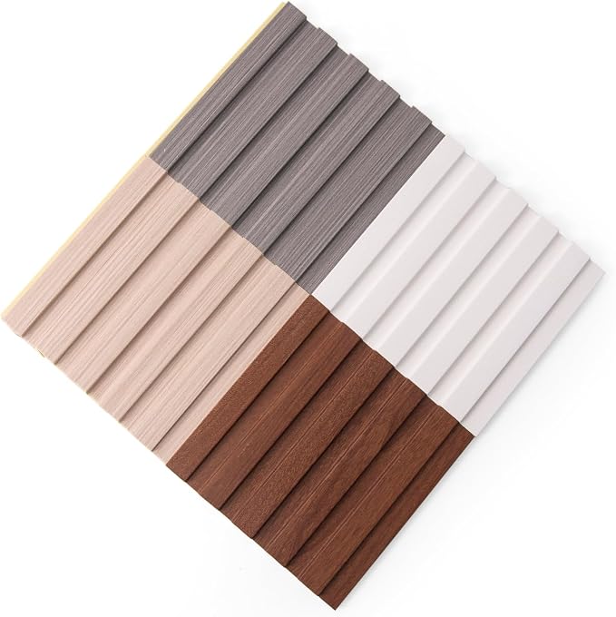 Art3d WPC 3D Wood Textured Slat Wall Panel, 5-Piece Sample Pack, 6 x 6 Inch | Stylish Slat Design, Waterproof, Weather Resistant, Eco-Friendly, Long-Lasting, Easy to DIY, Ideal for Interior Wall, Bedroom - Image 2