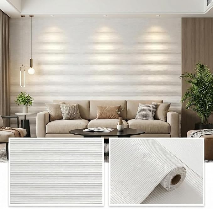 3D Wall Panels Peel and Stick – 15.74" x 236" PVC Faux Texture Wall Covering, Self Adhesive Waterproof DIY Accent Wall for Living Room, Bedroom, Sofa Background & Kitchen Backsplash, Covers 25.8 sq.ft by Unknown