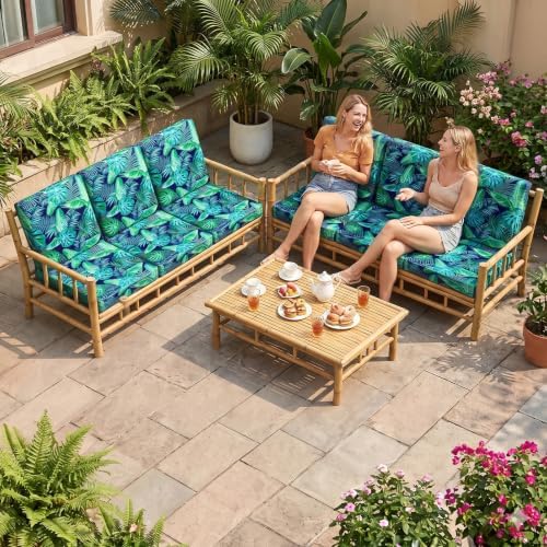 12Pcs Patio Cushion Covers Stretch Outdoor Furniture Protector Slipcovers - Image 2