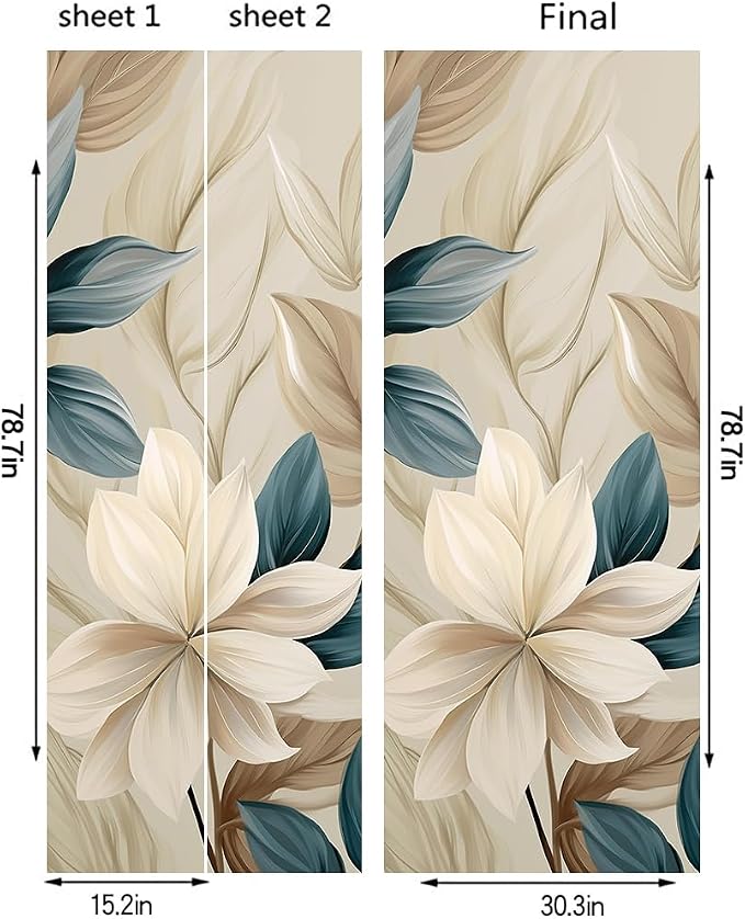 REDAMANCY Modern Neutral White Flower Peel and Stick Wall Stickers Vinyl 3D Mural Decals Wallpaper Self-Adhesive, Waterproof, Removable Decor for Kitchen, Living Room, Bedroom - Image 2