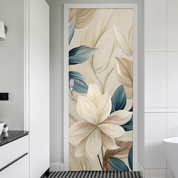 REDAMANCY Modern Neutral White Flower Peel and Stick Wall Stickers Vinyl 3D Mural Decals Wallpaper Self-Adhesive, Waterproof, Removable Decor for Kitchen, Living Room, Bedroom by Unknown