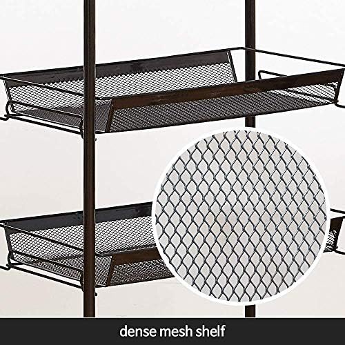 JANE EYRE Rolling Utility Storage Rack Cart on Wheels, Trolley Carft cart, Multi-Purpose Organizer Shelf (Black, 4 Tier)… - Image 5