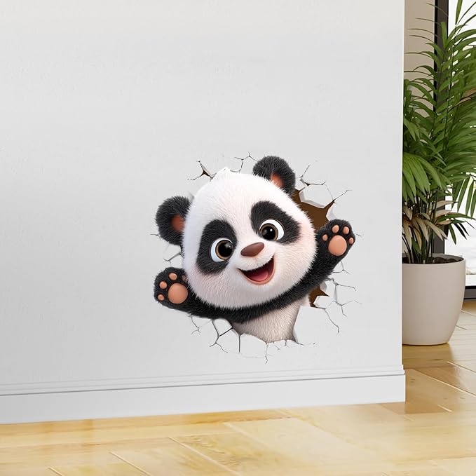 Cute Panda Wall Decals Stickers, Cartoon Animal Wall Art Peel and Stick, Removable Vinyl Wall Decor for Bedroom, Living Room, Playroom, Home Decoration - Image 8